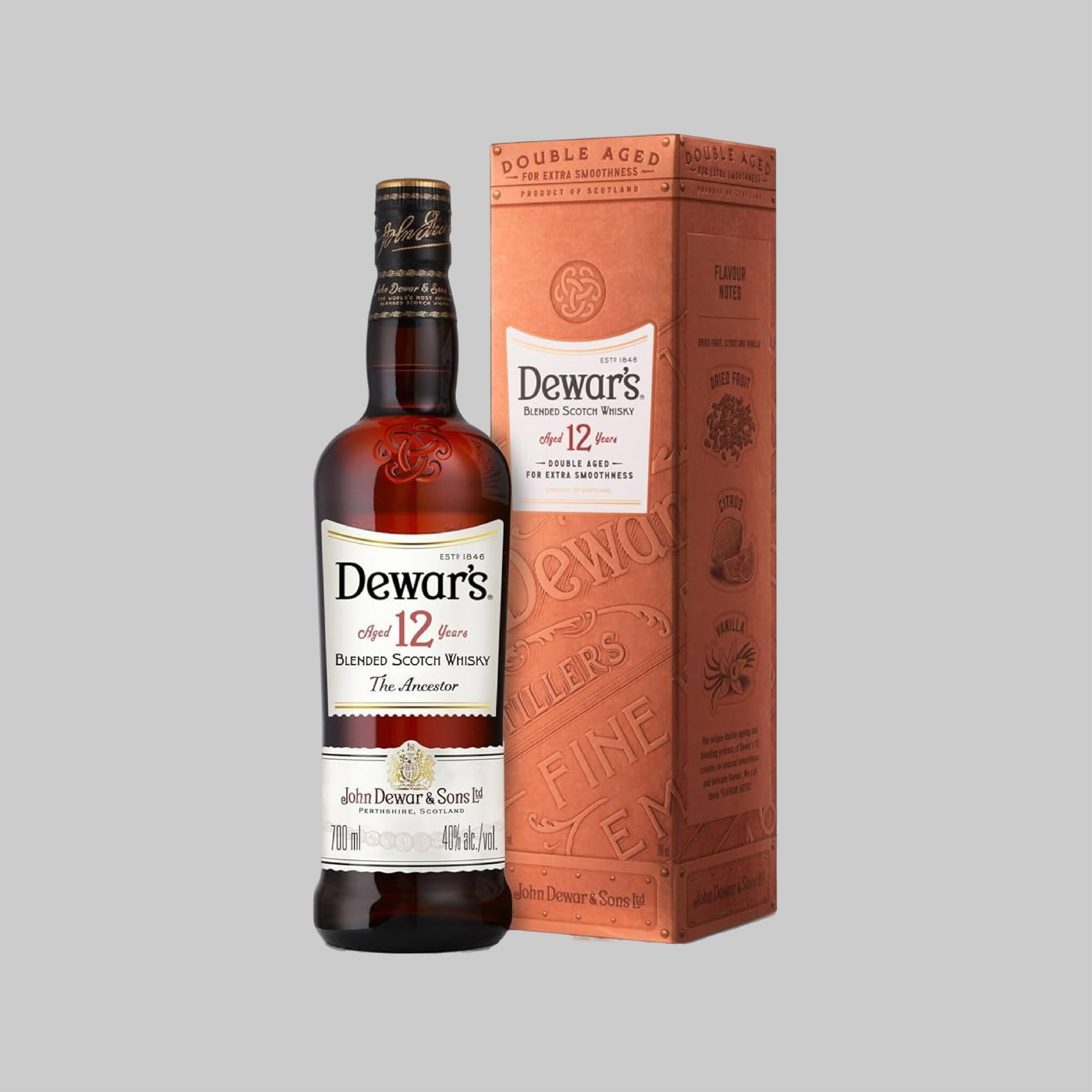 Dewar's 12 Years Blended Scotch Whisky 700ml 40.0% | TIME2DRINK